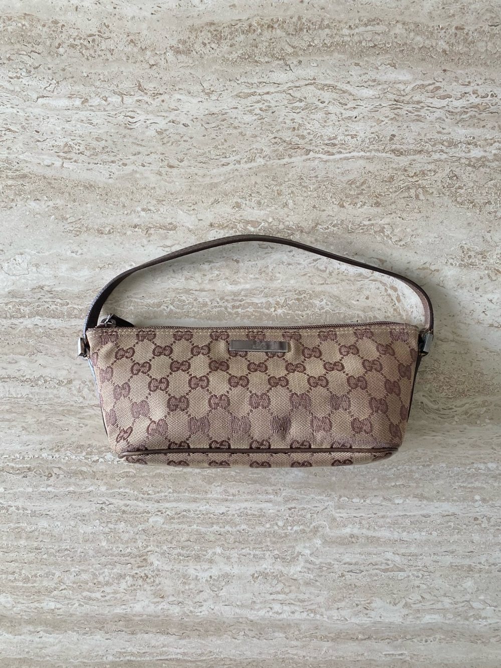 Vintage Gucci GG Canvas Boat Pochette Mini Bag